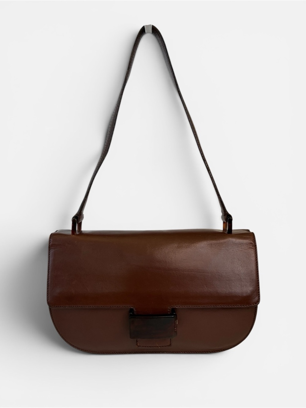 Prada Vintage Brown Leather Shoulder Bag